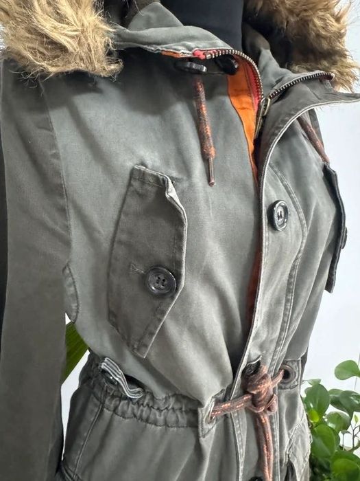 Geaca parka military army cu blăniță Superdry mărimea S
