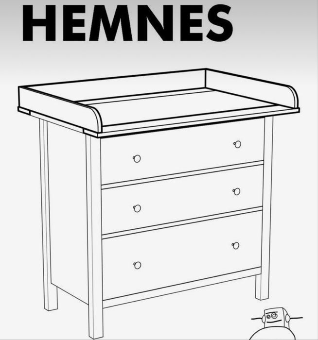 Blat de infasat / suport de schimbat bebelusi pentru comoda IKEA Hemnes, lemn natur