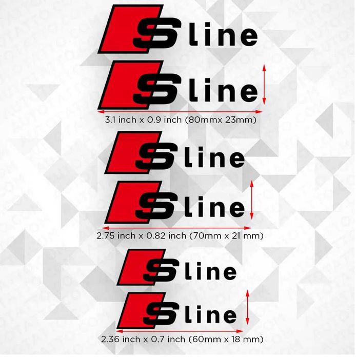 6 бр стикери Audi S line черни лепенки за спирачни апарати и декорация