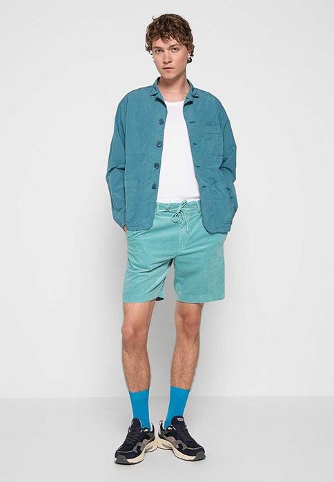 Aspesi, Pantaloni scurți din catifea, Turcoaz, M