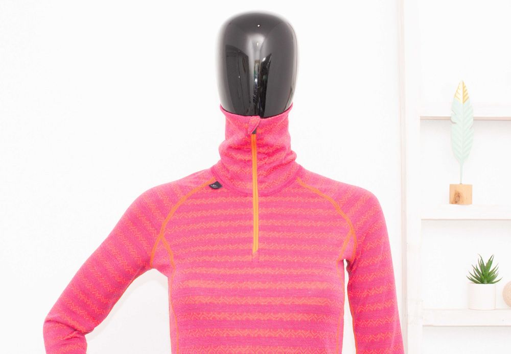 Ulvang дамска блуза с цип висока яка термо бельо мериносна вълна XS