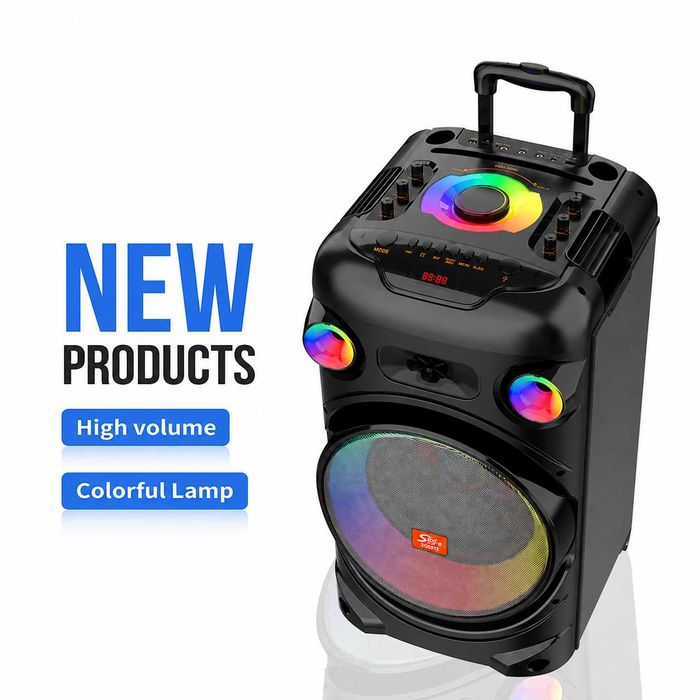 RGB Boxă portabilă SING-E JQS913 12" 80W cu 2 microfoanele JBL PartyBox sistem de boxe pentru Karaoke