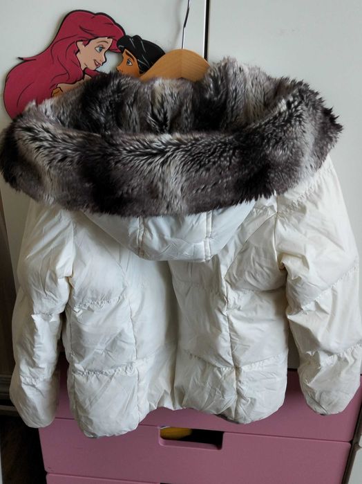 Geaca albă Tommy Hilfiger fetite