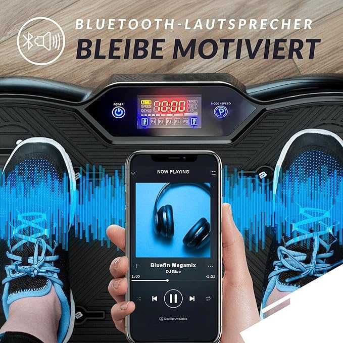 Placă vibratoare Bluefin Fitness, ultra subțire, plus, dispozitiv de antrenament