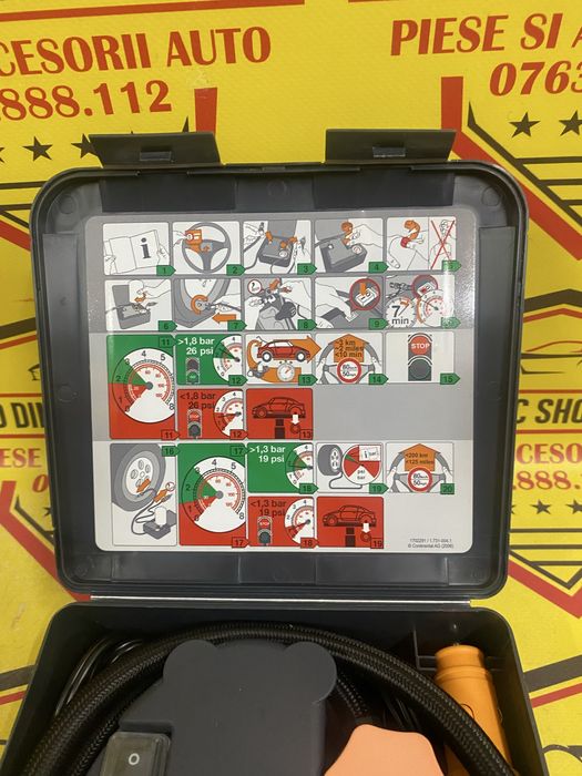 Compresor auto umflat roti 12V 15A 180W original Continental