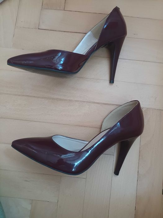 Pantofi cu toc Diga (Marelbo), piele naturală lăcuită, mărimea 37