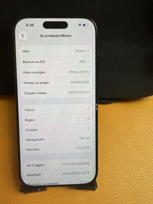 Iphone 16pro 128GB  Blac Titanium Перфектен!!!