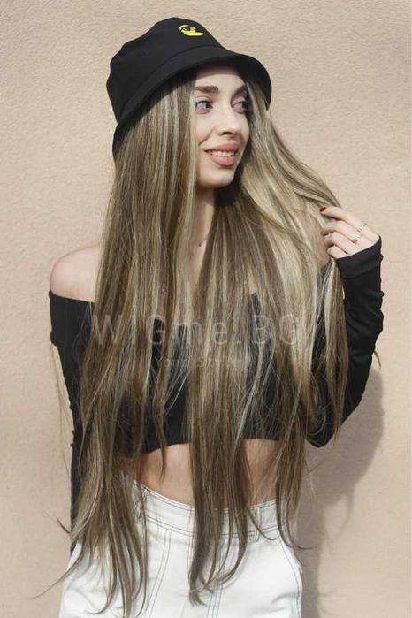 Дълга тъмноруса лейс фронт перука Зейна