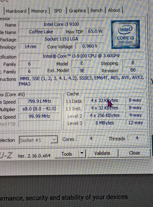 Calculator i3 generația 9