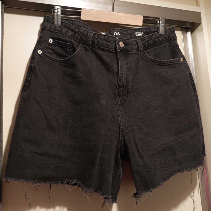 Pantaloni scurti jeans C&A, negri, mar.42