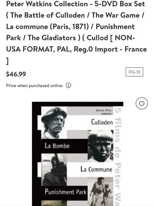 Set 5 dvd'uri  Peter Watkins