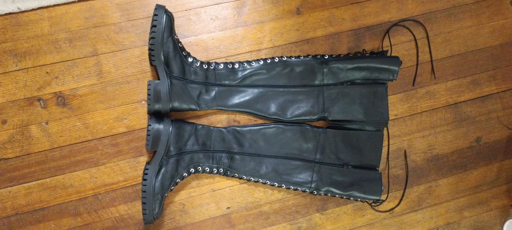 Ботуши/Чизми/Кубинки Zara- Зара 37 номер естествена кожа