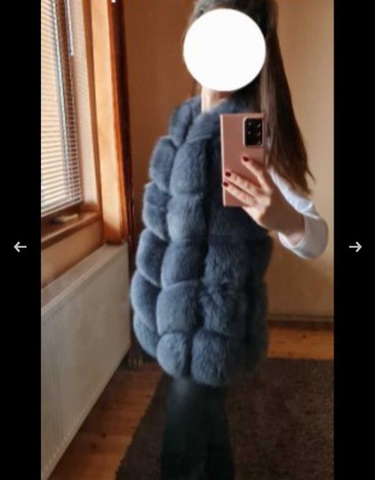 Елек от лисица естествен косъм