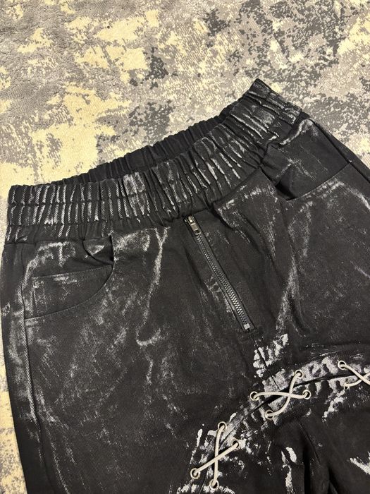 Blugi baggy de la IG brand “beforethefall” cu talie elastica, waxed