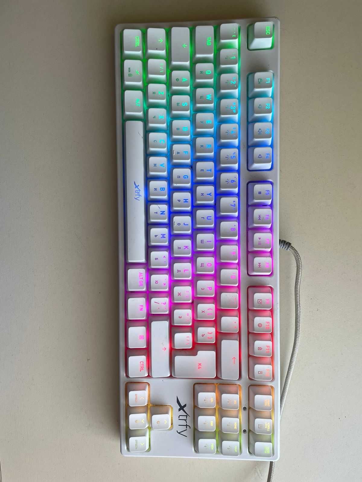 Б/У Игровая белая механическая клавиатура Xtrfy k4 Rgb Tkl White: 10 ...