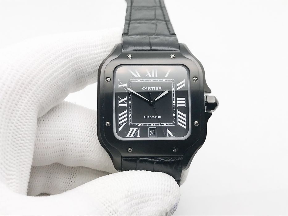 Cartier Santos de Cartier 40mm Black Dial DLC Automatic - QC снимки - наличен по поръчка