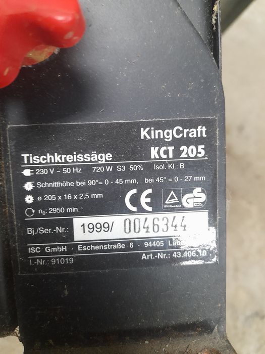 Настолен циркуляр  King Craft немски