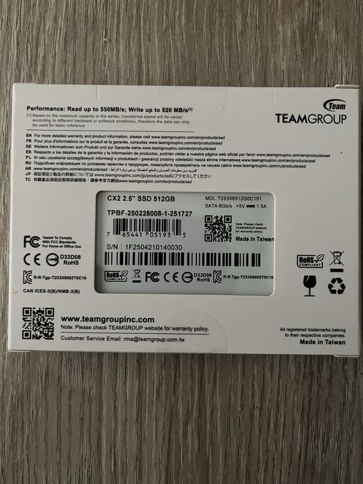 Продам жесткий диск SATA SSD 512Gb