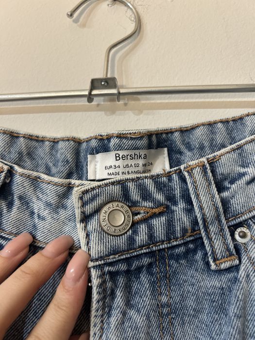 Blugi mom fit albastri
