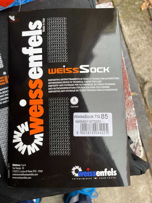Huse antiderapante auto, WeissSock 85, set de doua, noi, nefolosite