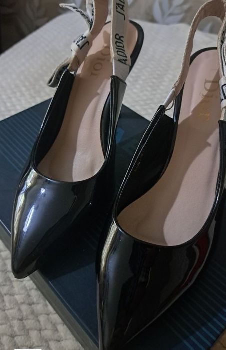 Туфли dior черные, лакированные
