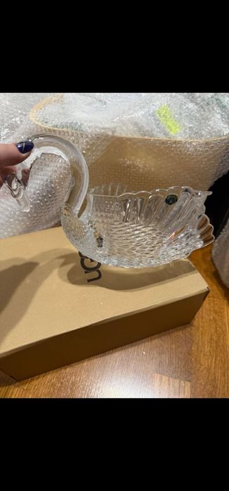 Lebădă-bombonieră cristal Bohemia