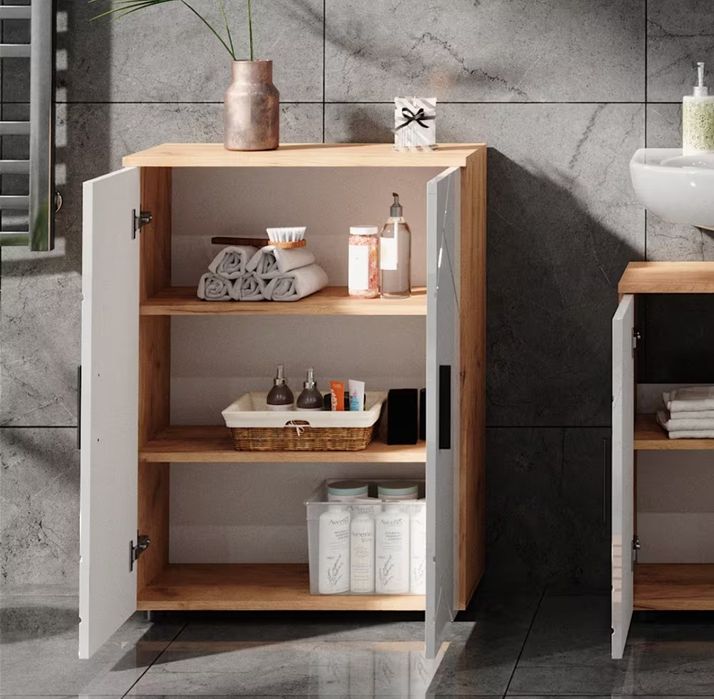 Скрин/шкаф бял гланц 5714