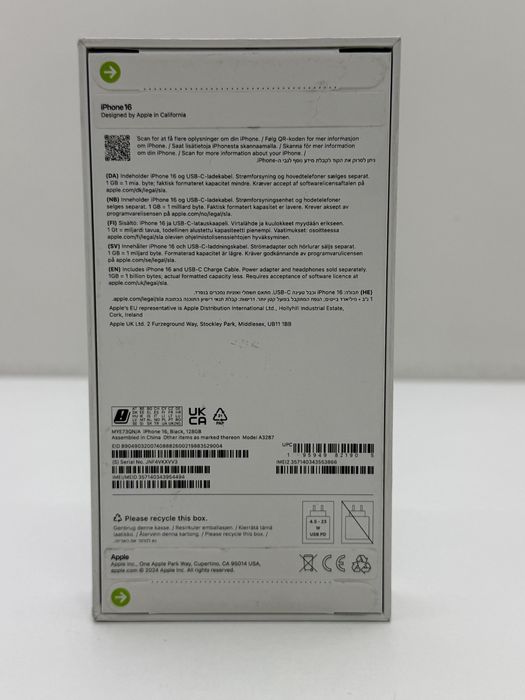iPhone 16, 128GB, 5G, Black - Nou