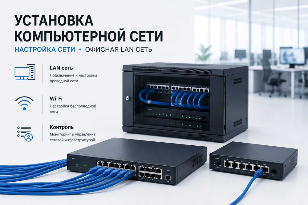 Сеть | Установка компьютерной сети | Настройка сети | Офисная LAN сеть