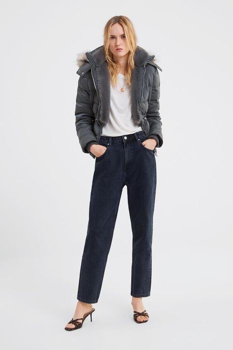 Пухено яке Zara с качулка