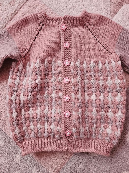 Ръчно плетена жилетка 3/4 годинки