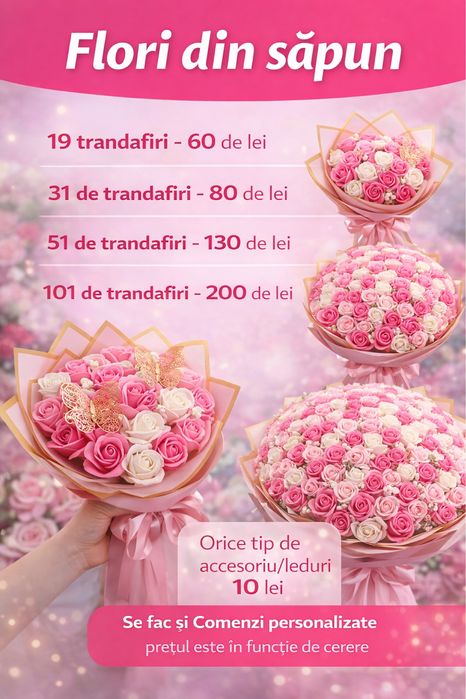 Buchete de trandafiri din sapun