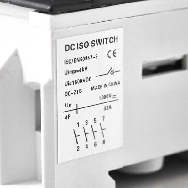 DC Соларен изолатор 1000v 32A изолатор за соларни панели