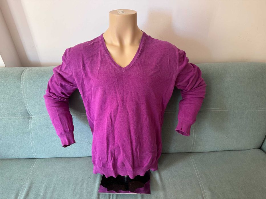 "Jake*s" / "Джейкс" – марков лилав мъжки пуловер, V-Neck, мъжка блуза