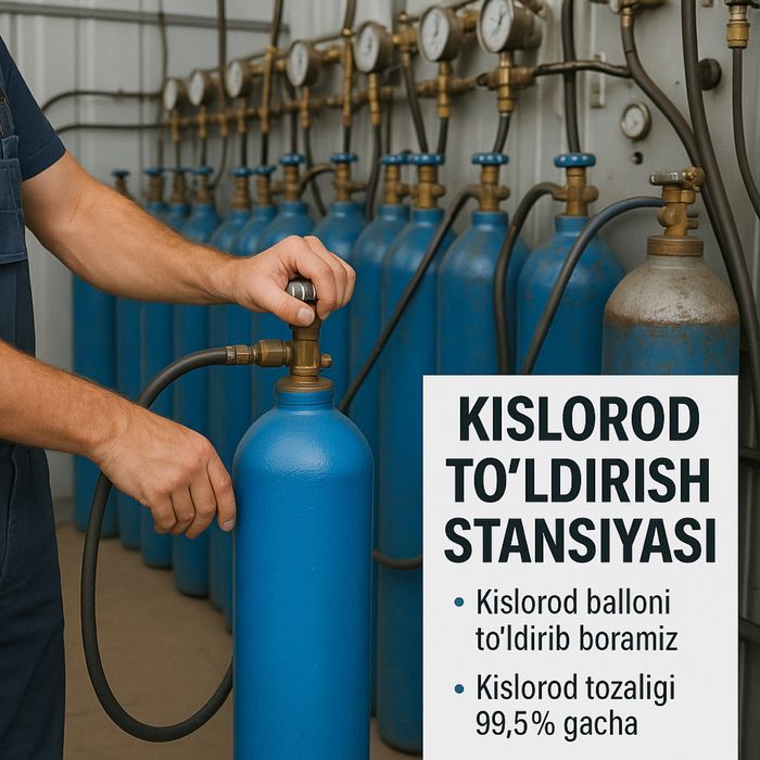 Kislorod balloni sotish va toʻldirish - 10L,20L,40L - Yetqazib beramiz