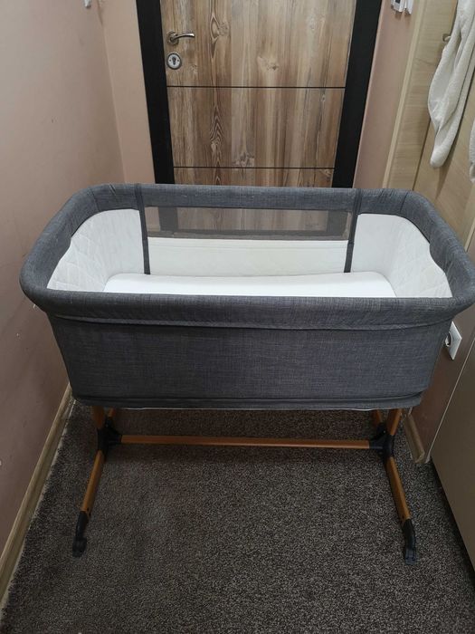 Детска кошара за спане и игра Chipolino Мама и Аз 2 в 1 (графит)