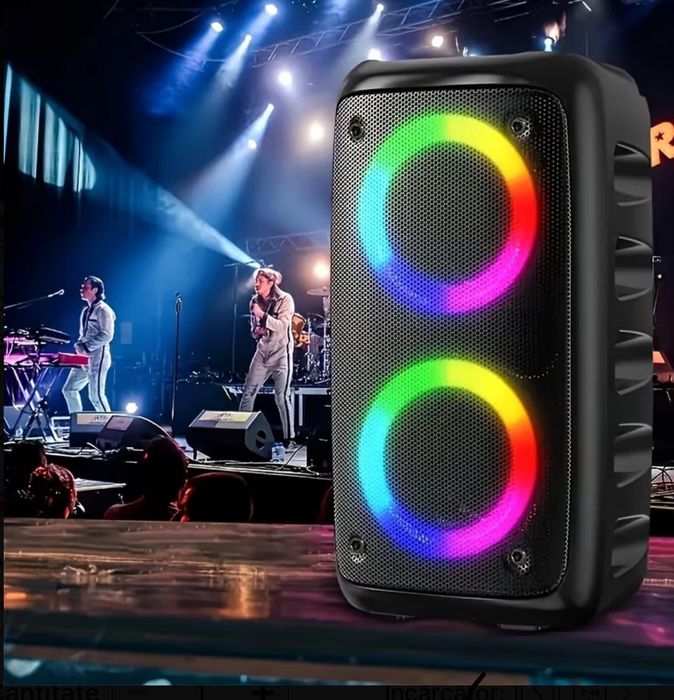 Boxă Wireless cu Lumini RGB și Subwoofer – Bass Puternic, Bluetooth