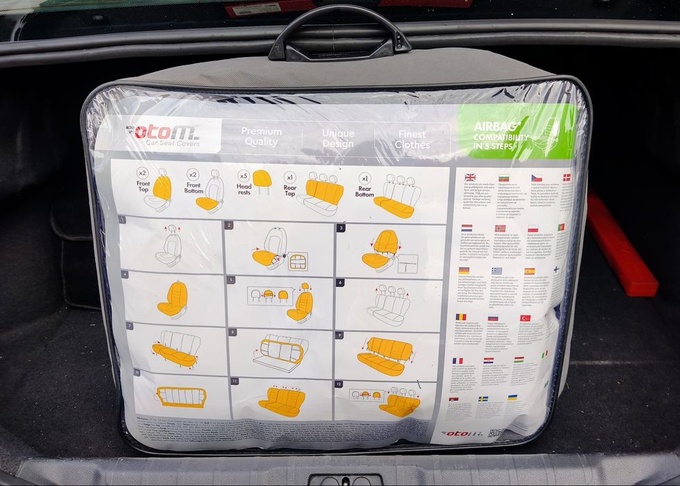 Huse scaune auto, Otom Style, universale, textil, negru + gri, noi