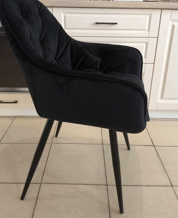 Set 2 scaune Catifea neagra noi