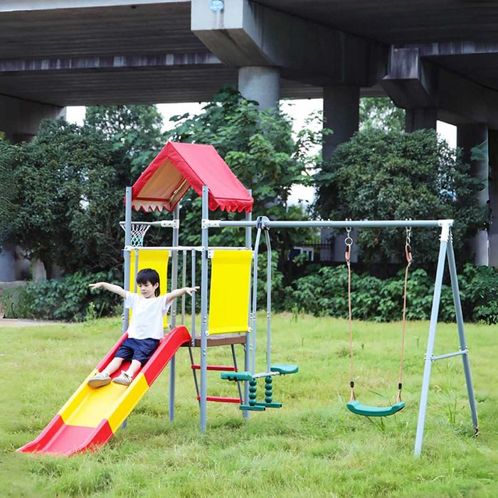 Детская площадка домик + горка + качели для дома