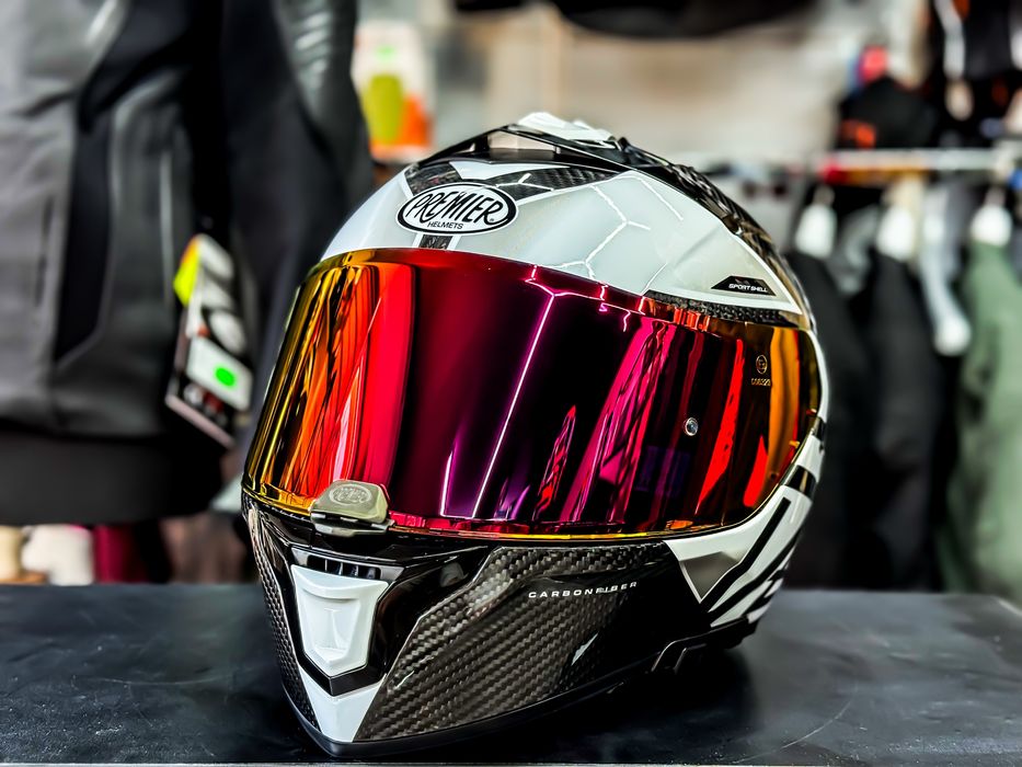 Casca Moto Premier Devil Carbon Gloss Grey , White