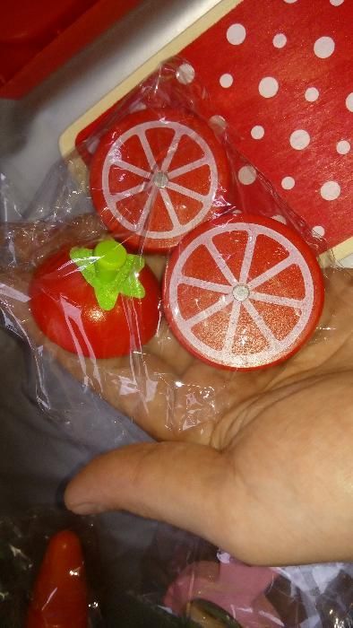 НАМАЛЕНИЯ ! Дървени Магнитни Плодове за рязане + инструменти КАЧЕСТВО