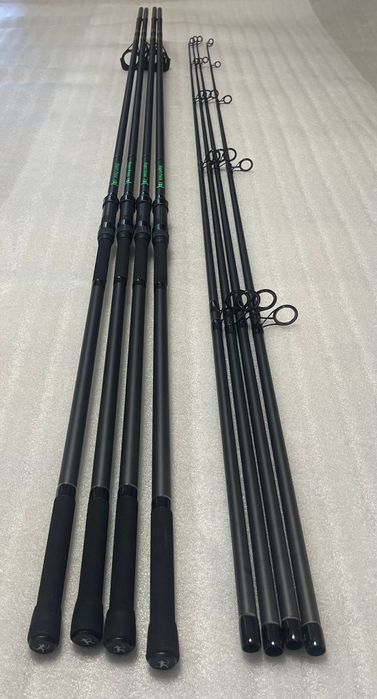 SET 4 Lansete Super Point 3.9m, 4.5lbs 2segmente + 4 Mulinete FL 9000