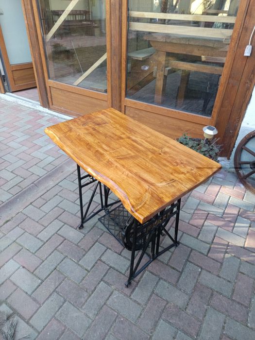 Masa , birou sau suport lavoar - Blat lemn masiv