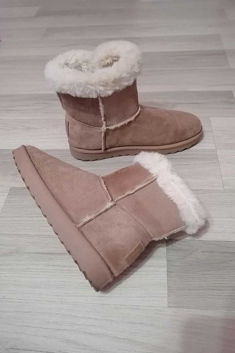 Cizme cu blană maro/camel