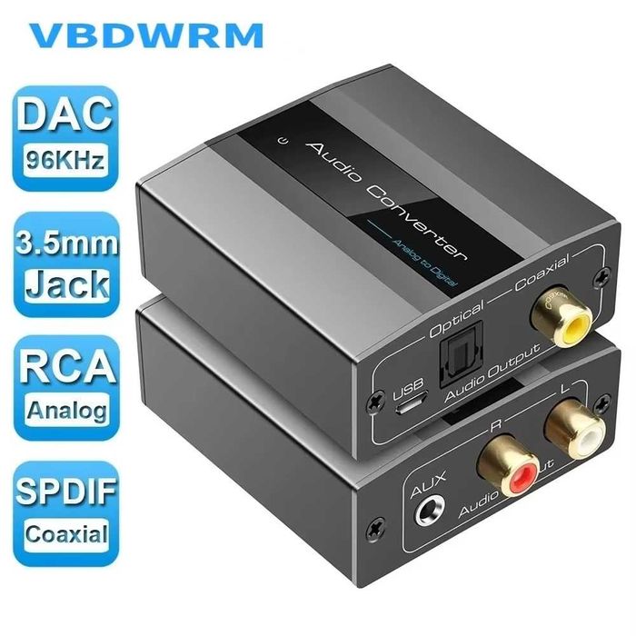 Аналоговый аудио преобразователь RCA и 3,5мм в цифровой SPDIF