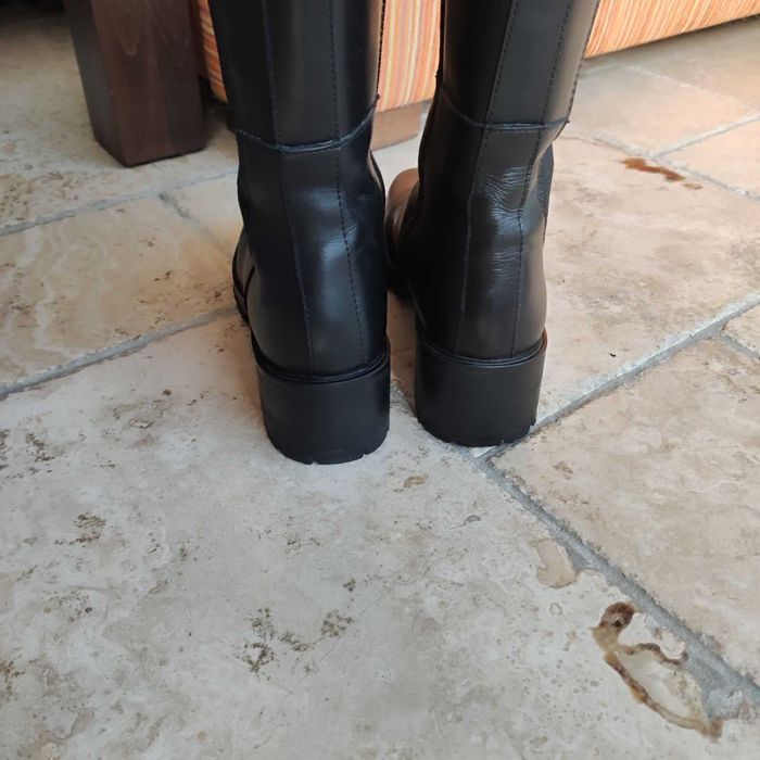 Стилни дамски високи ботуши, естествена кожа, размер 40