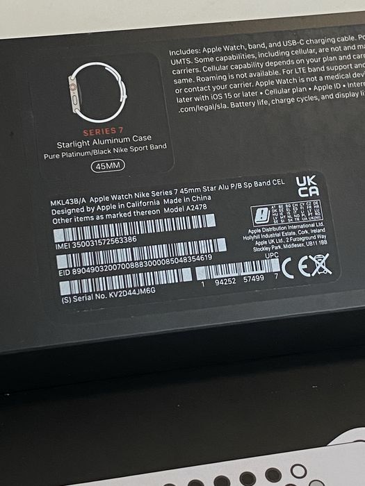 Smartwatch Apple Watch Nike seria 7 45mm