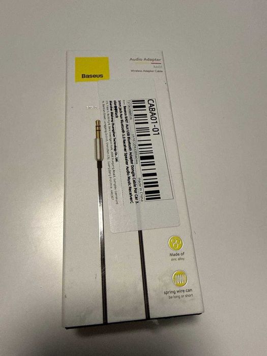 Baseus Bluetooth аудио адаптер CABA01-01 безжичен AUX 3.5mm