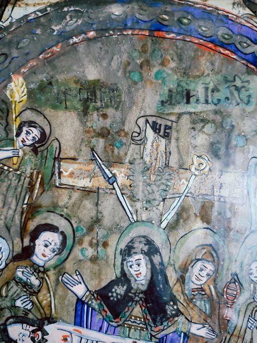 Icoană veche pe sticlă – Învierea Domnului – zona Transilvania